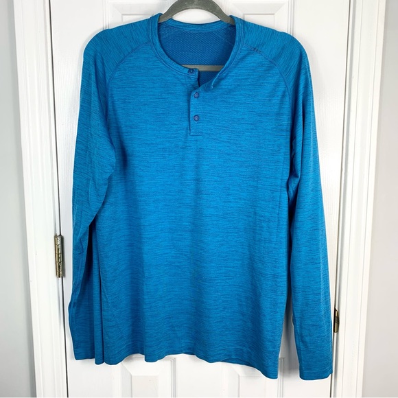 Lululemon Metal Vent Tech Long Sleeve Henley Shirt Size Medium - Picture 1 of 5